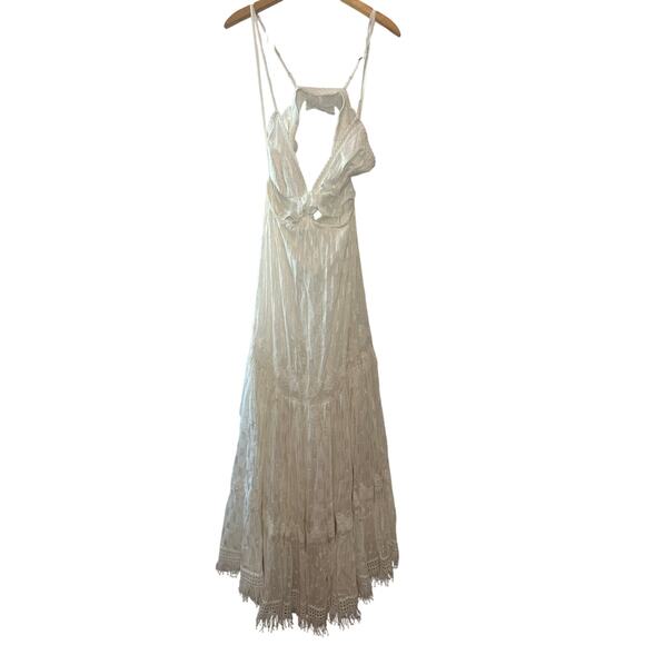 Rococo Sand Paola White Cut Out Maxi Dress NWT Size Large Boho Resort - Picture 3 of 15